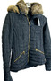 Joules Hooded Gosling Navy Blue Size 6 Womens Padded Faux Fur Jacket