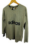 Adidas Womens Long Sleeve 12-14 Medium Grey Cotton Big Logo Crew Neck Tee Top