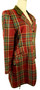 Vtg Daks Waverley Red Tartan Size 14 Womens Velvet Collar 3/4 Length Overcoat
