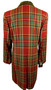 Vtg Daks Waverley Red Tartan Size 14 Womens Velvet Collar 3/4 Length Overcoat