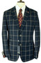 Cavani 38R Navy Check Blazer Jacket Windowpane Smart Wedding Suit Coat BNWT