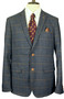 Marc Darcy Jenson Blue 42" Marine Blue Check Modern Mens Smart Tweed Jacket