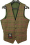 Green Check Mens 34" Working Wardrobe Tweed Wool Waistcoat