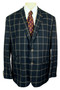 Cavani Mens 50R Blue Modern Check Tweed Jacket Casual Smart Occasional Jacket