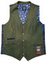 Fratelli Uniti Green Size 36" Tweed Modern Waistcoat