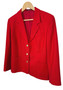 DAKS Signature London Ladies UK 14 Red 100% Wool Blazer Jacket
