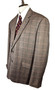 House of Cavani Mens Blazer UK 52 Brown Herringbone Check Smart Jacket