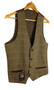 Marc Darcy Brown Check 38R Mens Modern Collar Small Waistcoat