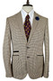 House of Cavani Mens Blazer 38R Brown Black Houndstooth Check Smart Jacket