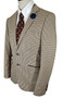 House of Cavani Mens Blazer 38R Brown Black Houndstooth Check Smart Jacket