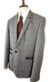 Marc Darcy Mens Blazer 44R Grey Herringbone Red Check Dion Smart Jacket