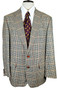 DAKS London Mens Blazer 42 Brown Multicolour Houndstooth Check 100% Wool Jacket
