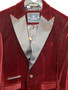 House of Cavani Mens Blazer 34R Burgundy Velvet Satin Lapel Dinner Jacket