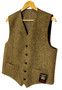 Harris Tweed Brown Size Large Mens Brown Barleycorn Tweed Waistcoat
