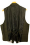 House of Cavani Green Check 46" Collared Tweed Smart Modern Mens Waistcoat