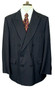 Vintage Aquascutum 44" Navy Blue Pinstripe Double Breasted Suit Jacket England