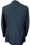Vtg DAKS Simpson 42R Mens Navy Blue Check Tailored Half Lined Suit Jacket