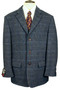 Harris Tweed Walbusch 44" Blue Multicolour Check Wool Blazer Mens Smart Jacket
