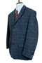 Harris Tweed Walbusch 44" Blue Multicolour Check Wool Blazer Mens Smart Jacket