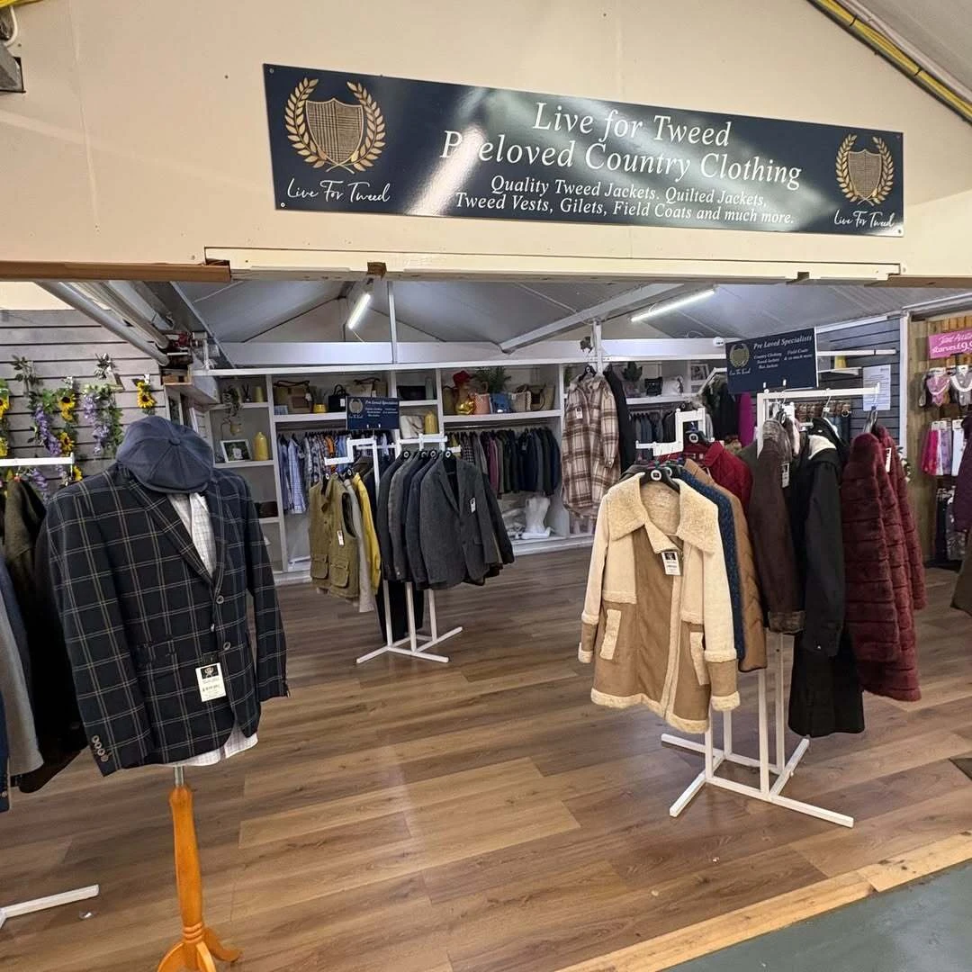Live for Tweed concession at Grimsby Garden Centre, displaying men's and ladies' country clothing