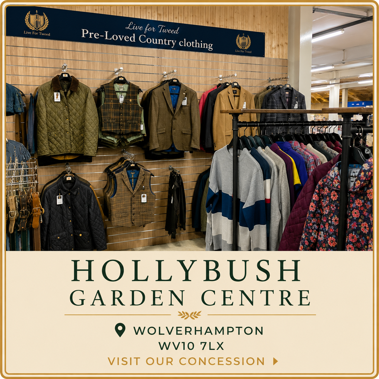 Visit Live for Tweed who have a clothing concession within Hollybush Garden Centre