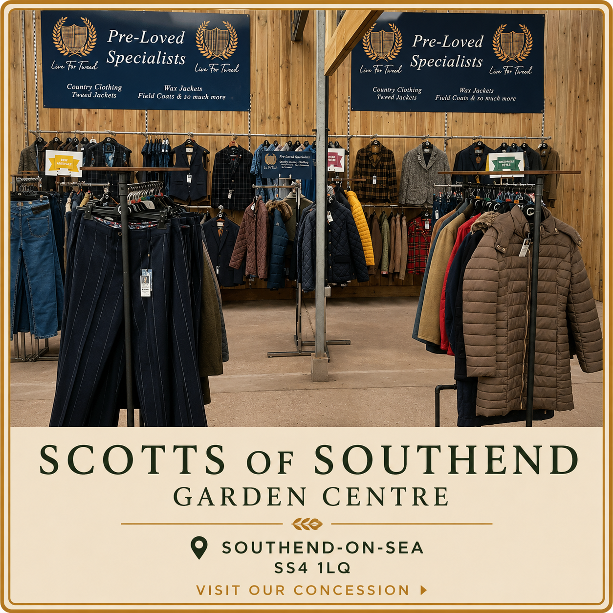 Visit Live for Tweed who hold a clothing concession within Scotts of Southend on Sea