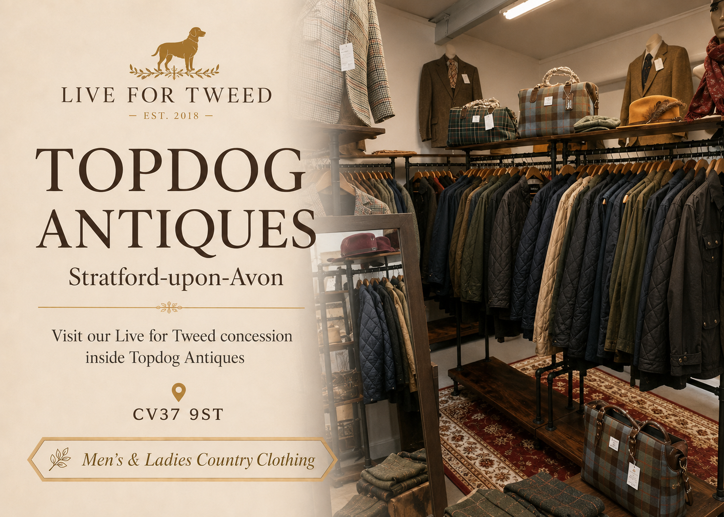Live for Tweed located upstairs within Topdog Antiques