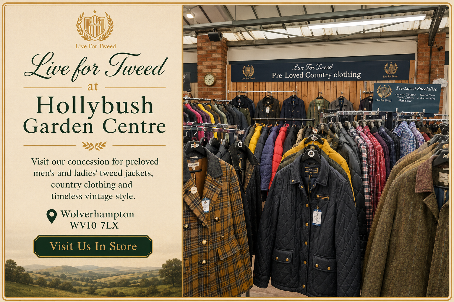 Visit Live for Tweed within Hollybush Garden Centre