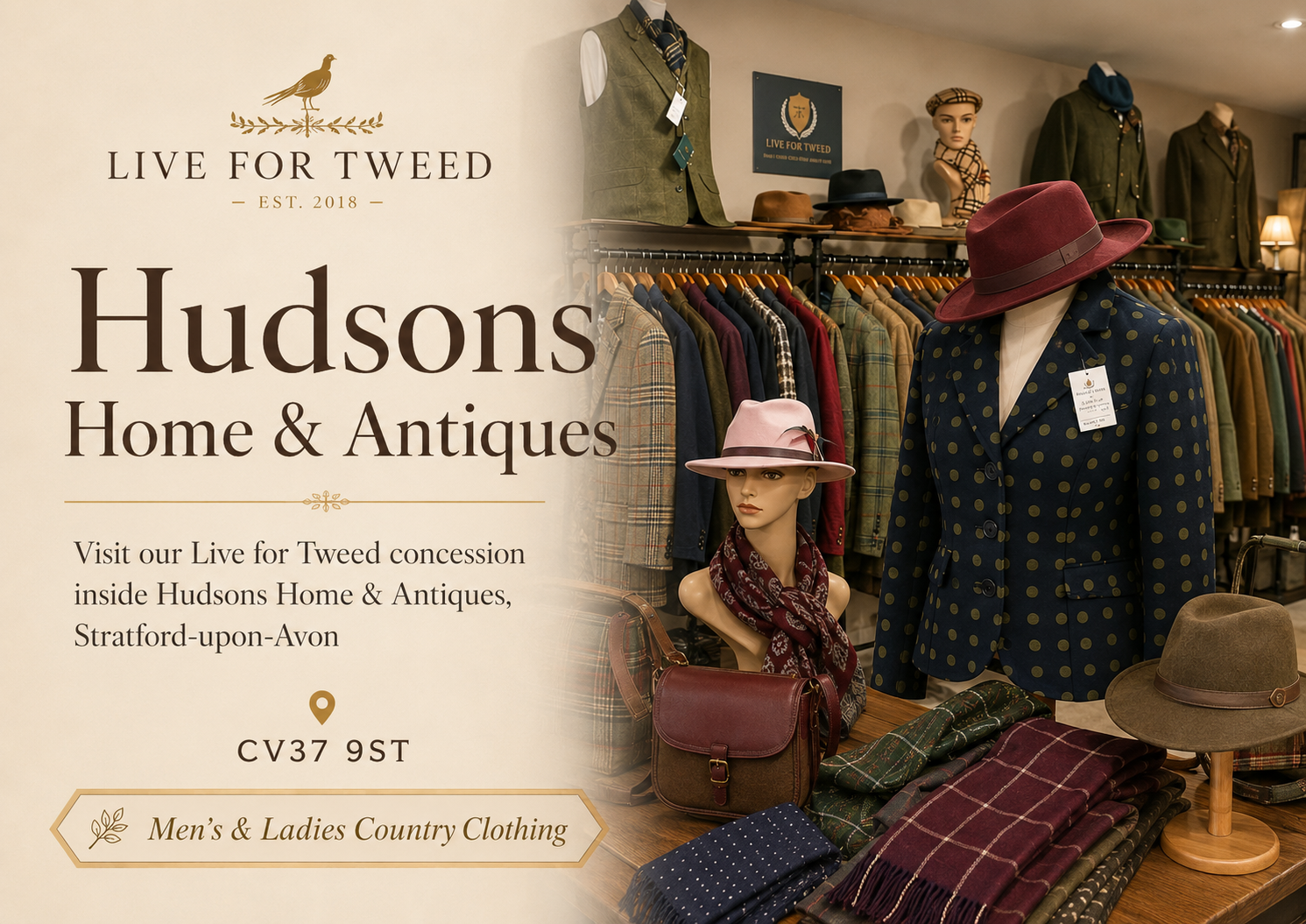 Visit Live for Tweed within Hudsons Home & Antiques