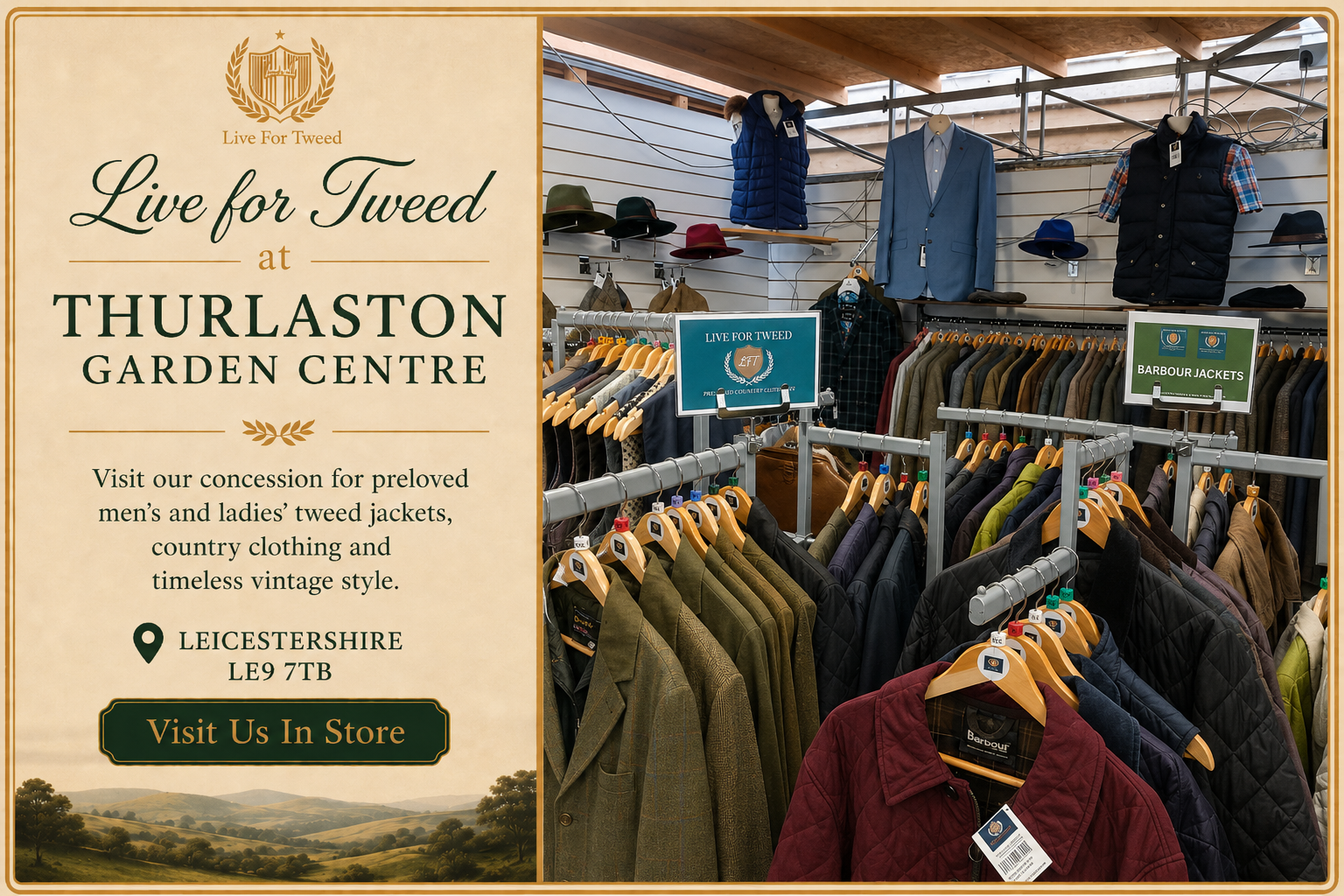 Live for Tweed concession withn Thurlaston Garden Centre