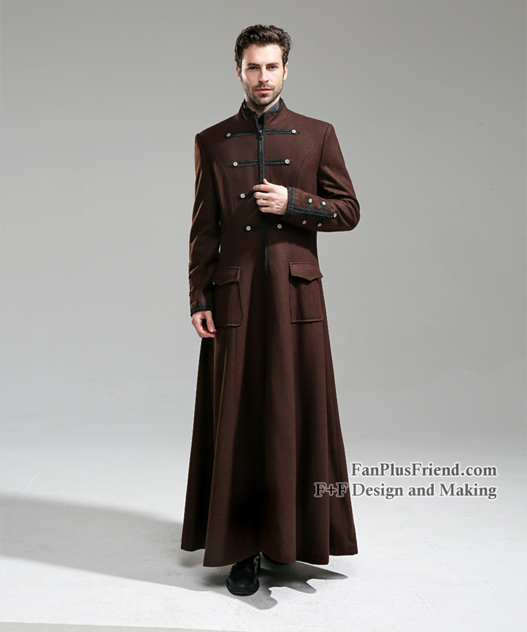 Beyond the End of Time Steampunk Gothic Dandy Long Wool Coat for Man*3colors