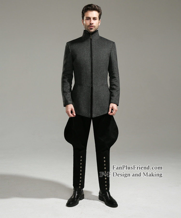 Steel Rose, Gothic Dandy Neat Tweed Doublet Coat For Man