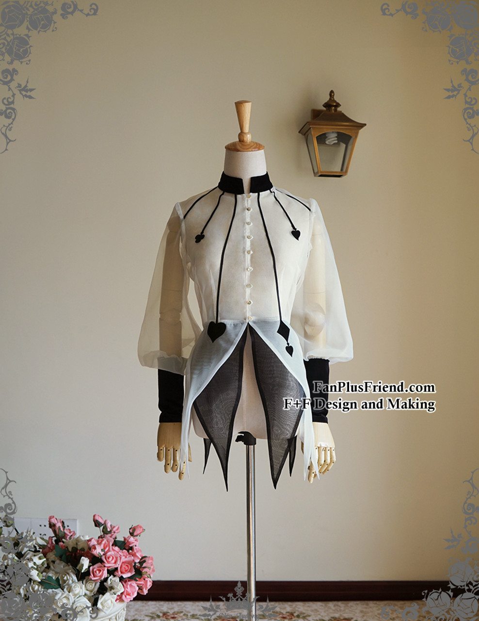 Steampunk Summer Shirt Blouse Transparent Organdy Blouse Ivory