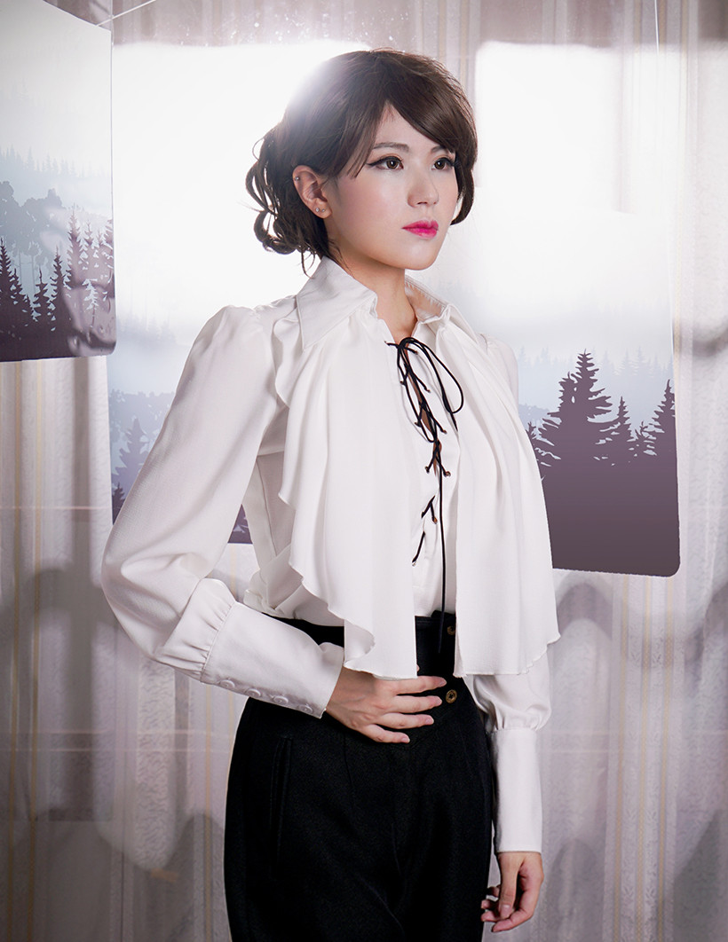 シャツ/ブラウス(長袖/七分) arts&amp;science Pin tuck victorian blouse LTAKK Victorian Blouse Women Edwardian Renaissance Blouses Gothic