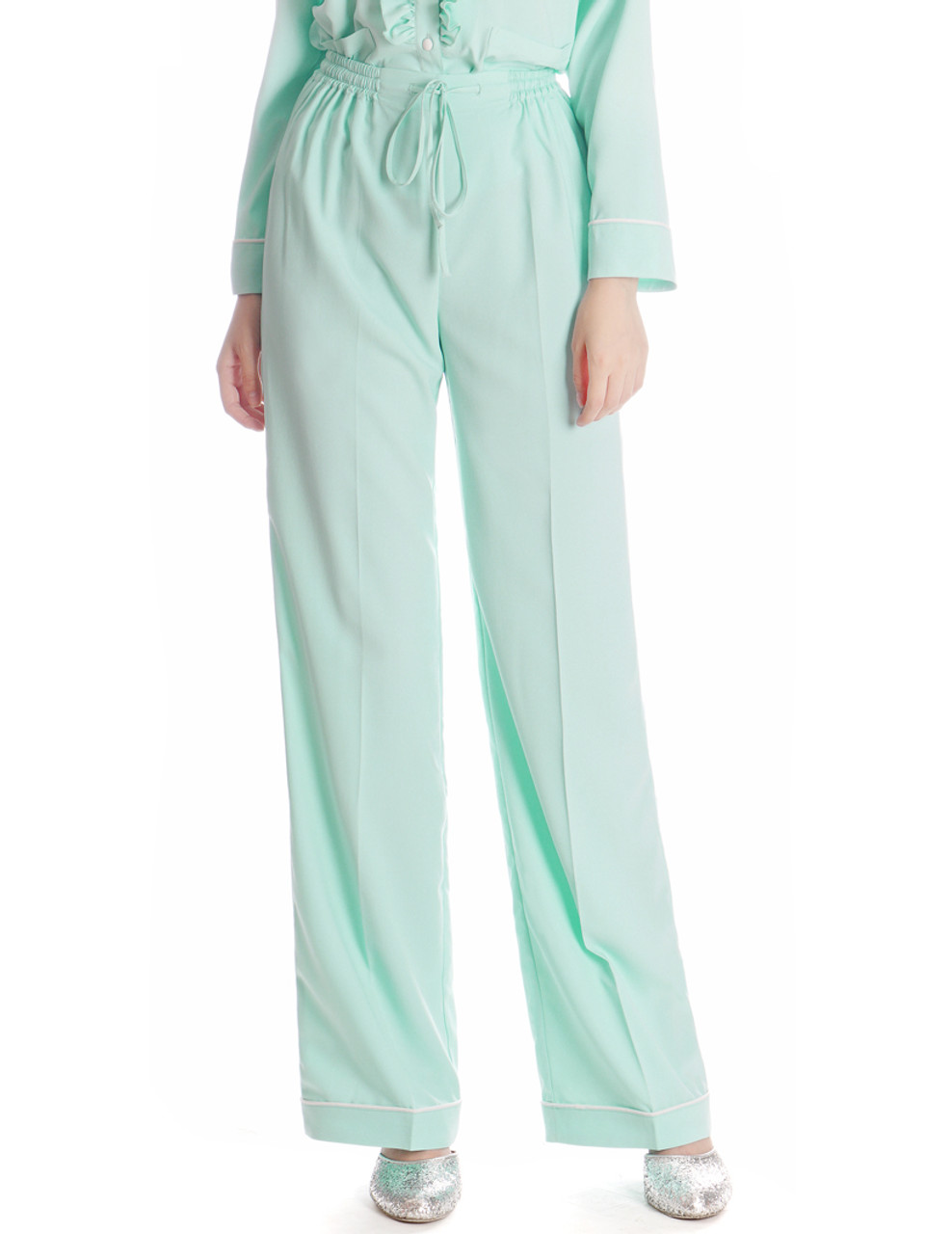 Check Men Satin Faux Silk Sleepwear Nightwear Pajamas Pants Tops Set Retro  Suits