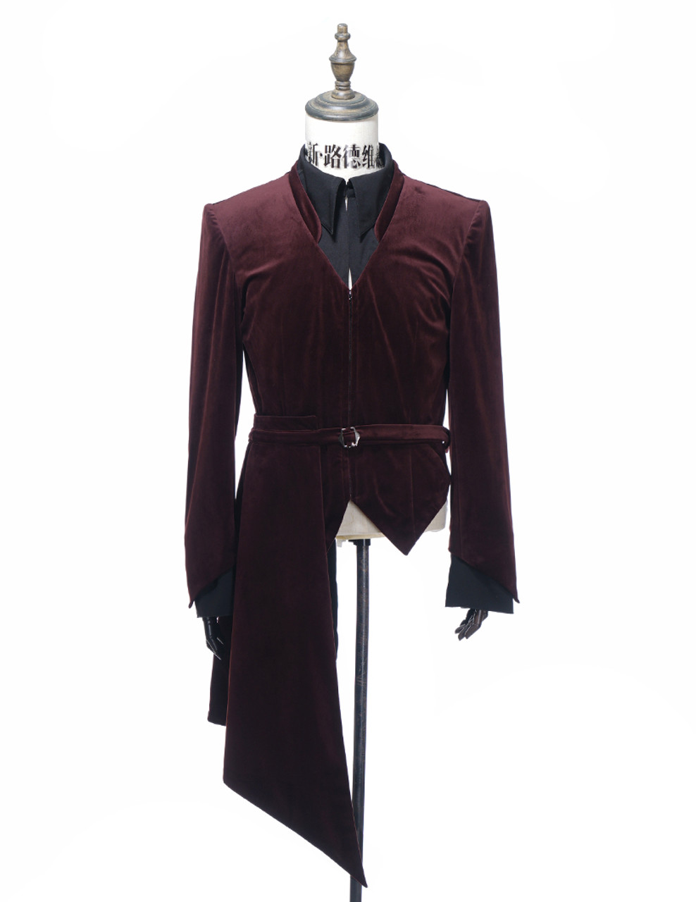 Velvet long coat on sale mens