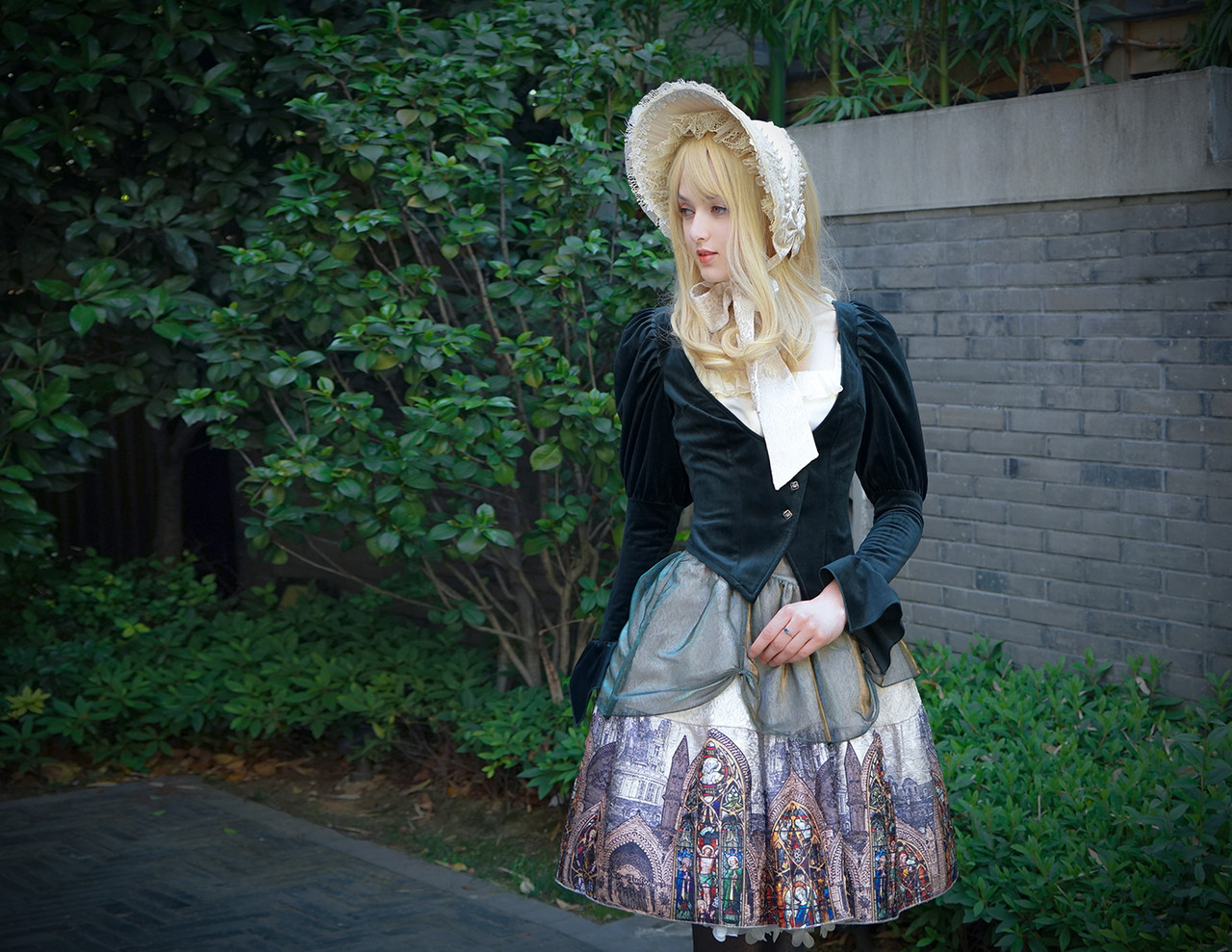 Vintage Lolita Retro Rococo Fashion Midi Skirt Womens