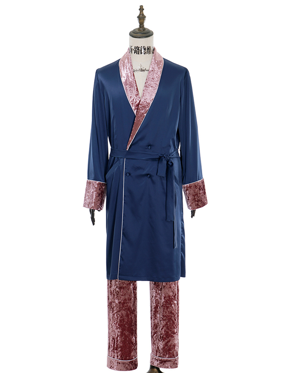 Amazon.com: MTFBQ Mens Bathrobe Satin Silk Dressing Gown Plus Size  Sleepwear Lightweight Sexy Kimono Shawl Collar Hooded Cozy Holiday Pajamas  (Color : Navy-Blue, Size : XXXL-122cm) : Clothing, Shoes & Jewelry