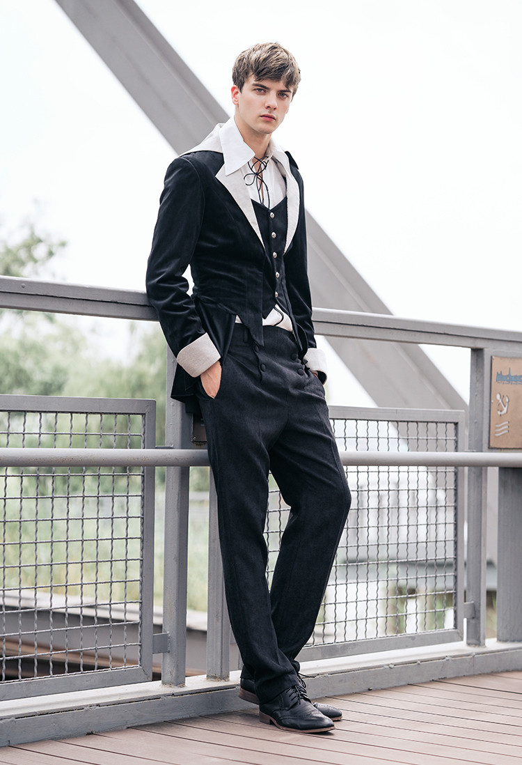 Gothic Retro Fashion Mens Black Riding 