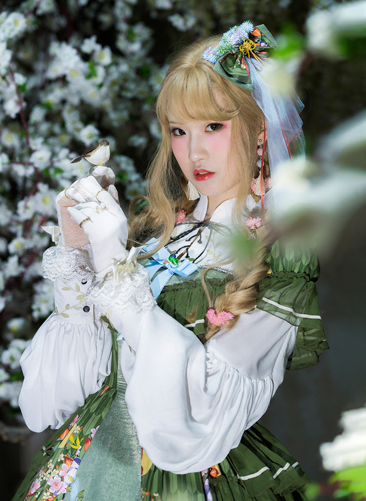 green japanese dress Traditional Green Kimono for Women 'Tanigawa' main image 0