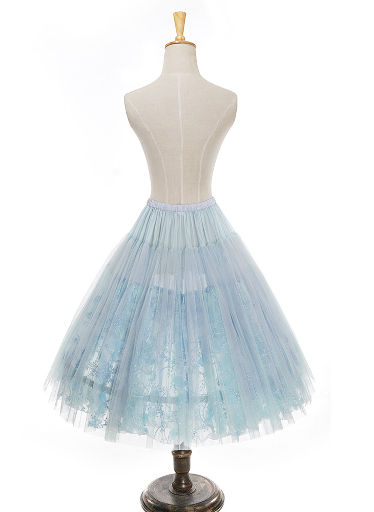 Exclusive Lolita Chiffon Skirt Tulle Hooped Petticoat Utility