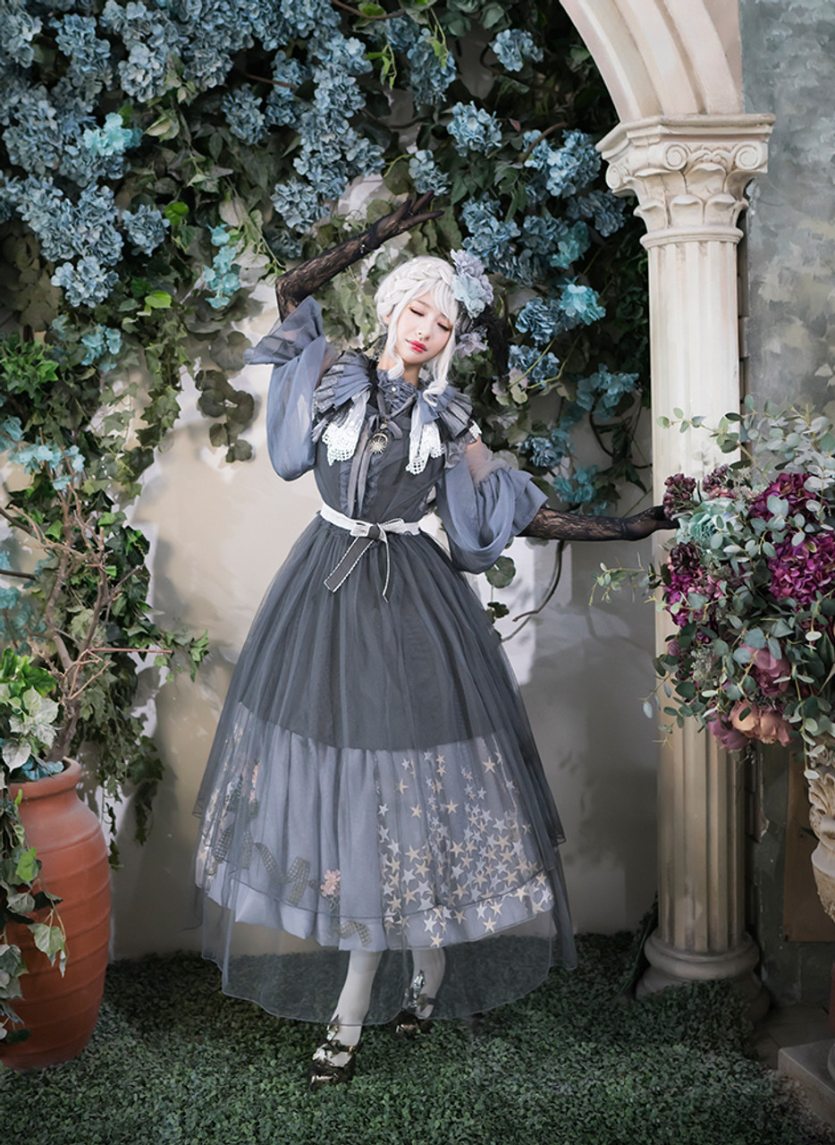 elfelfelf Archives☆LACE LINED DRESS Les Sylphides, Classic Lolita Elegant Casual Long Sleeves