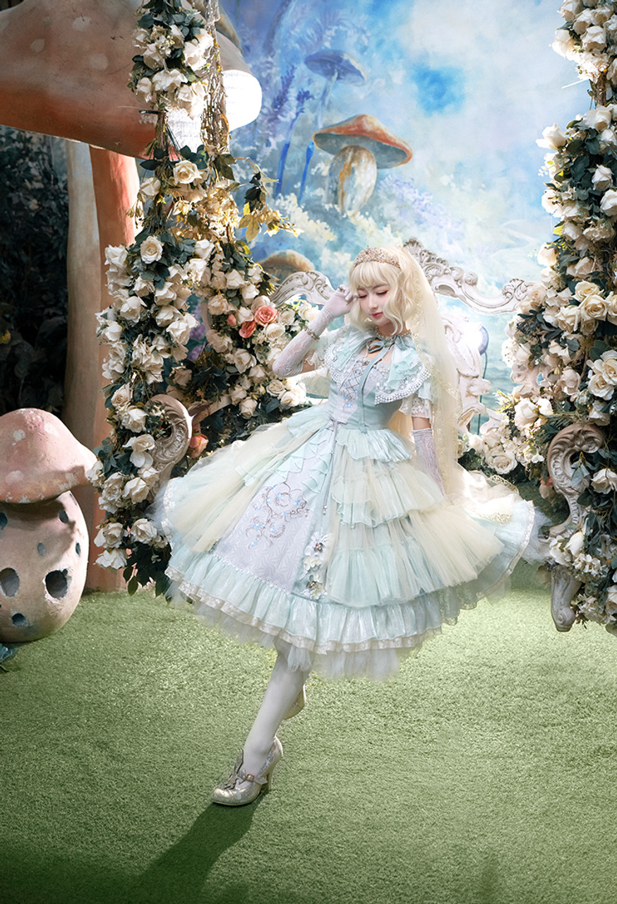 SinceThen★French style floral long skirt ワンピース ST16 Les Sylphides, Classic Lolita Fashion Elegant Refined Fairy