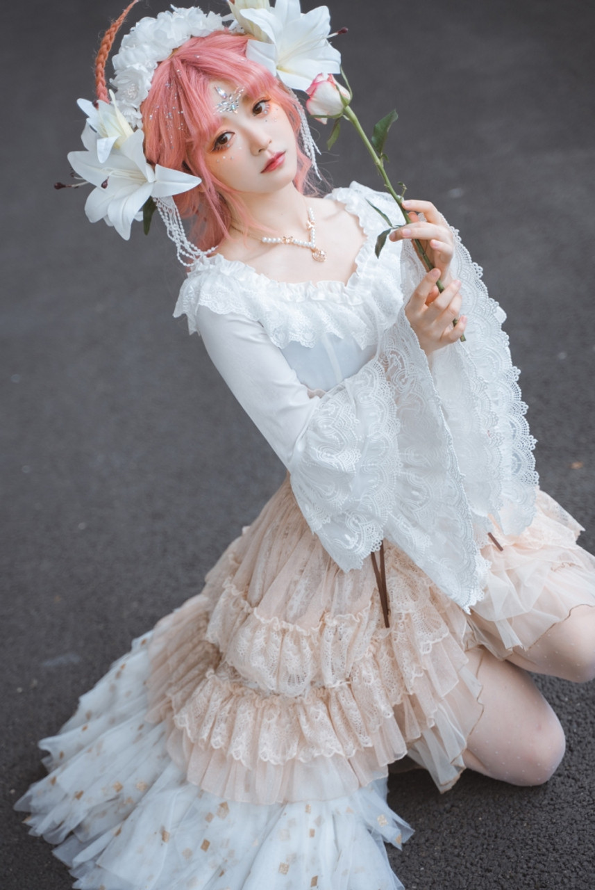 Classic Lolita Elegant Tulle Underskirt Steel Boned Petticoat Utility White  Black Grey Ivory Midi Skirt