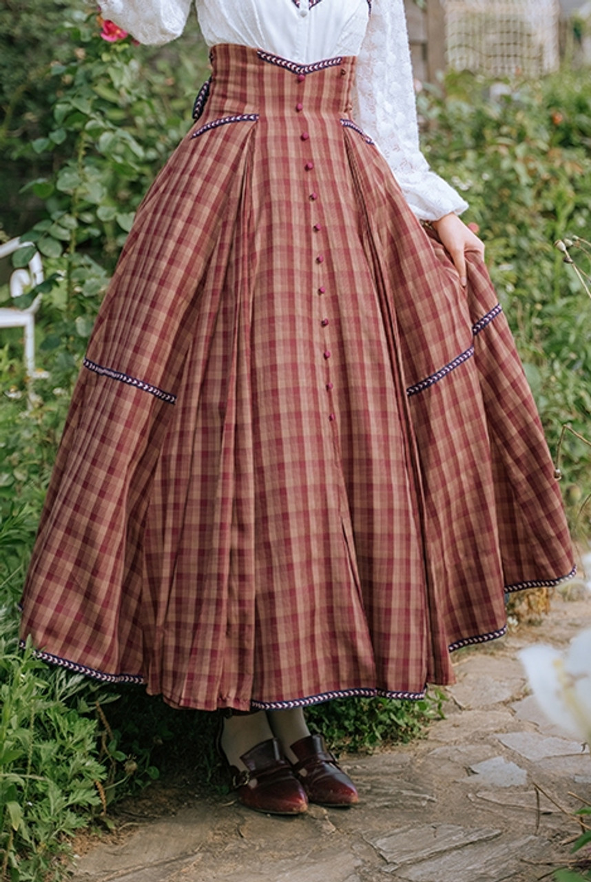 【COLOR iN ID】Check layered skirt Aurora Valley, Classic Lolita Nordic Style Inspired Elegant