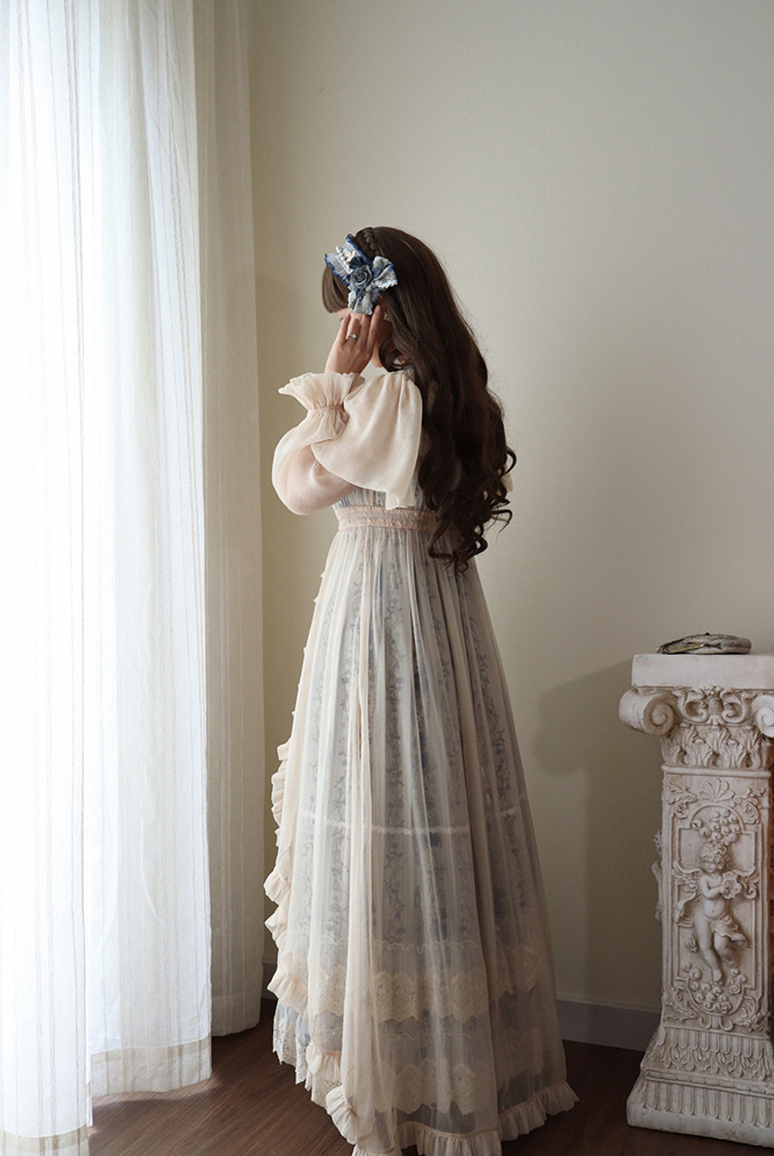 ワンピース [LENINA]DAMIER square neck flower dress_violet LENINA]DAMIER square neck flower dress_violet