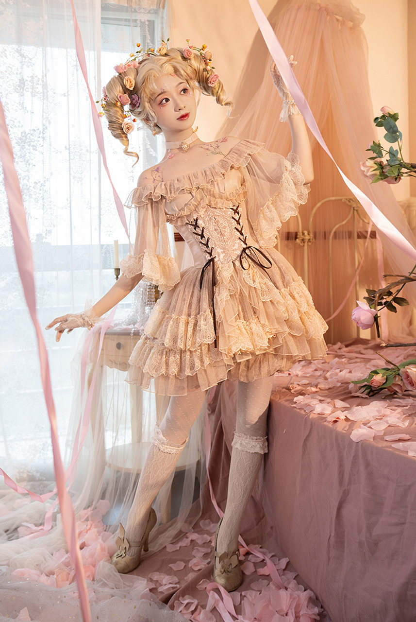 Chiffon Love Mood, Elegant Classic Lolita Fashion Steel Boned