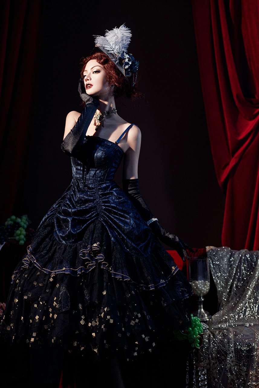 Grant E One's Mesh GIRDLE ブラック L Underbust Plus Size Black Mesh with Lace Long Corset- CS-426