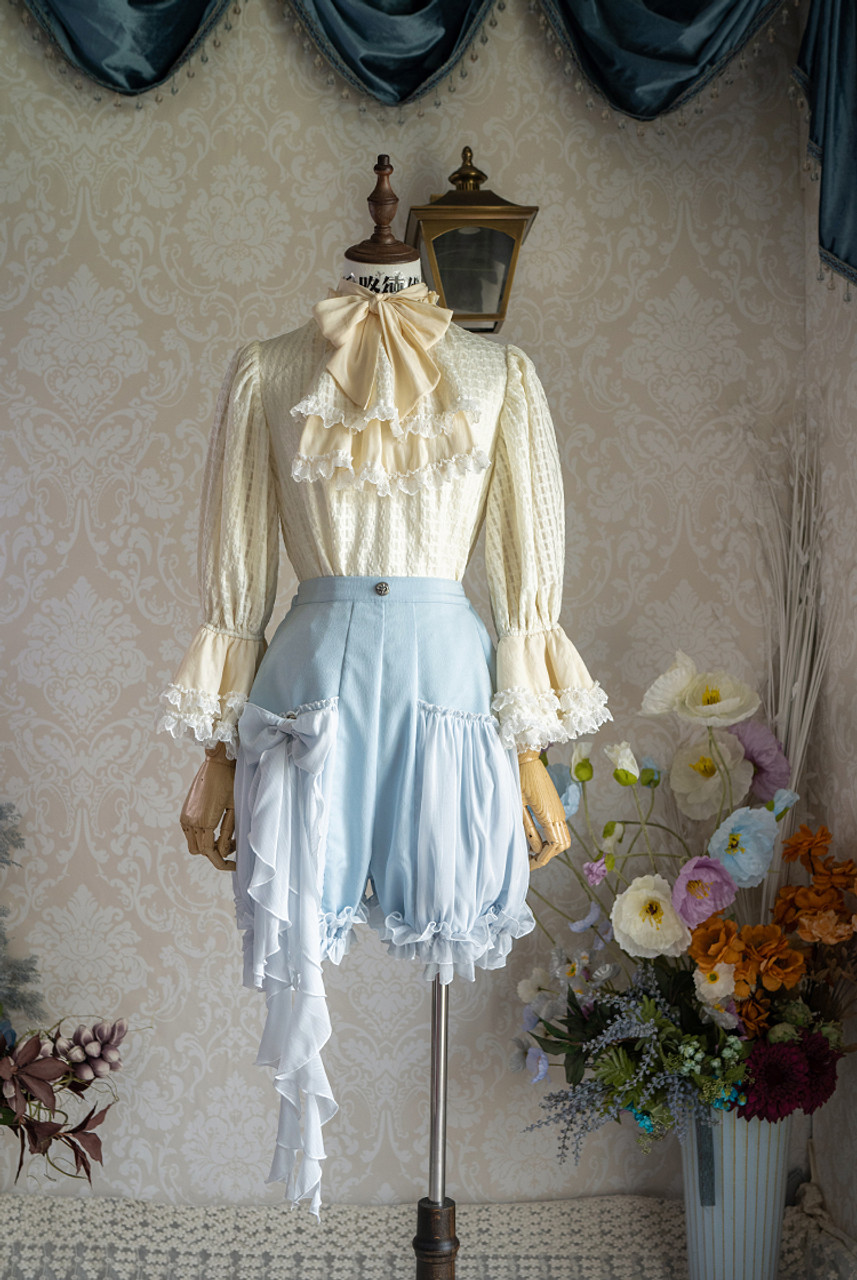 【PALEJADE】Chiffon Lace Puff BL bte22053lbr_ivory_front_2_.jpg
