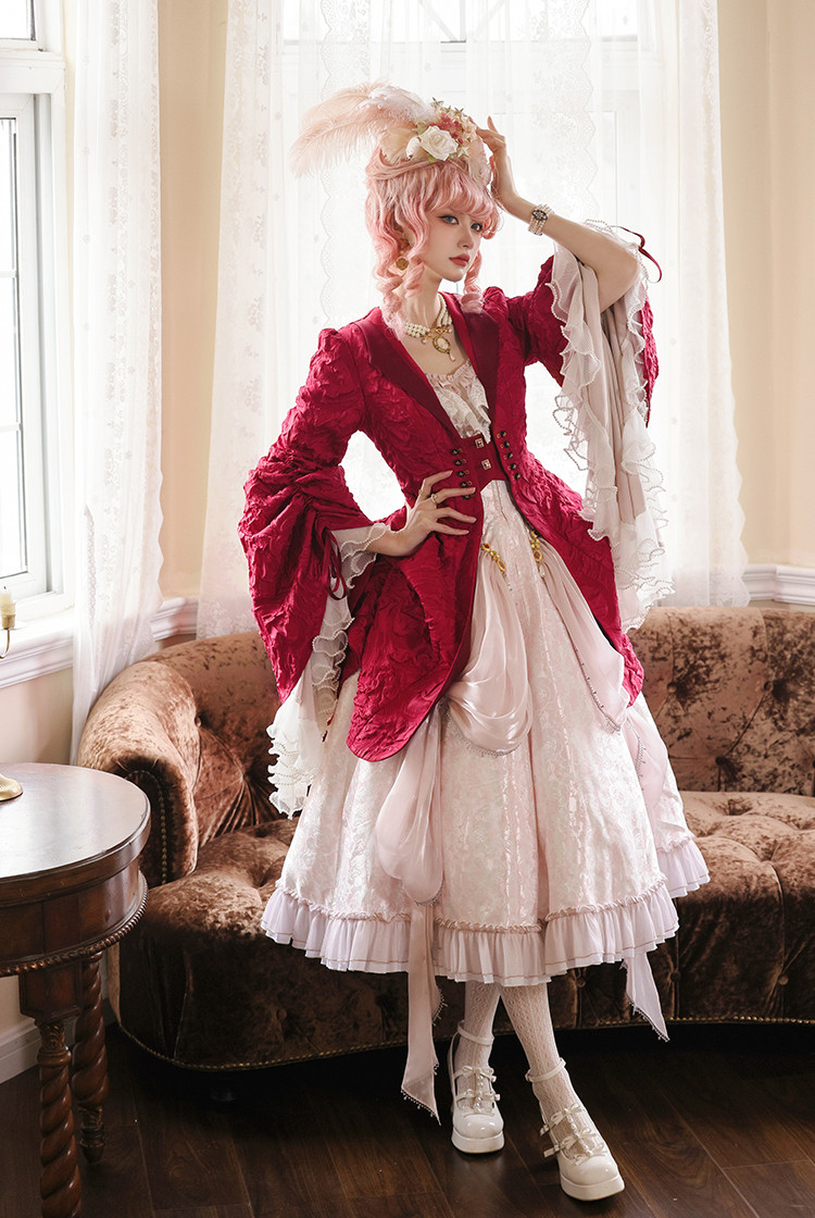 sheller 新品 classical jacket dress Ten O Clock Cinderella, Elegant Rococo Lolita Fashion 2 Way Long